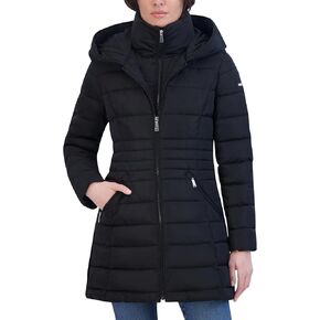 Laundry by Shelli Segal Women's Mid Length Windbreaker Puffer Jacket