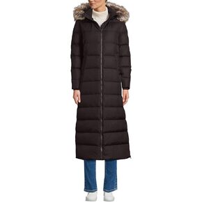 نهاية LANDS 'Womens Long Maxi أسفل معطف غني بني طويل القامة