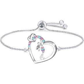 M&Ostyle Mermaid Bracelet for Girls Boys Crystal Heart Pendant Bracelet Gifts Jewelry Gifts for Girls Daughter Boys Son Granddaughter Niece Birthday Christmas Graduation Gift
