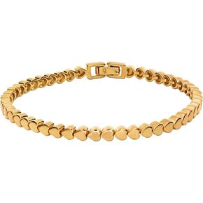 Oak & Luna - مجموعة سوار Square/Heart/Heart/Dot - 6 "سلسلة Lenght - Gold Vermeil