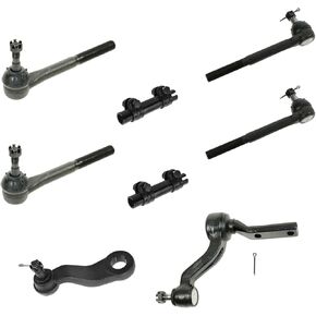 TRQ Front Steering Kit Idler Arm & Bracket Assembly Pitman Arm Tie Rod Tie Rod Adjusting Sleeve Compatible with 1988-1992 Chevrolet C1500 C2500 C3500 GMC 1992 C1500 Suburban C2500 Suburban Yukon