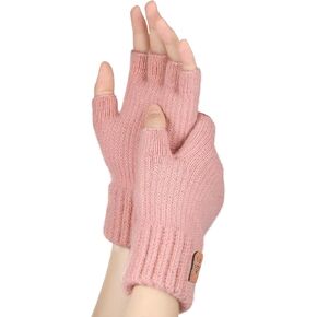 Pleneal Winter Fingerless Gloves for Women Men - Women's Winter Gloves, Warm Knit Gloves for Women Cold Weather