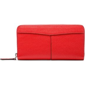 Bosca Womens Wallet - Slim Italian Leather zip 8 "محفظة للنساء ، مصنوعة يدويًا في إيطاليا - 12 جيوبًا للبطاقات ، و 2 من جيوب الهاتف/الهاتف ، جيب عملة السوستة ، بني نوت