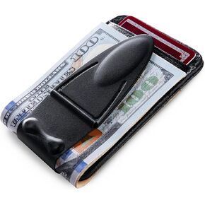 Geneva Black Matte MoneyClamp® with Wallet, The Only Money Clip that Never Loses Its Grip, Forever Warranty