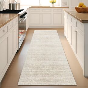 سجاد Valenrug قابل للغسل مقاس 5x7 - سجاد مقاوم للبقع مقاس 5x7 لغرفة المعيشة، سجاد مطبوع غير قابل للانزلاق لغرفة النوم، سجادة منطقة قابلة للطي وقابلة للغسل في الغسالة (5'x7'، بيج)