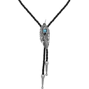Haquil Vintage Leather Boho Bolo Tie ، Western Cowboy Leather Bolo Tie Necktie للرجال ، وملحقات المجوهرات للرجال نساء