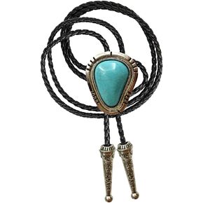 Vintage Turquoise Stone Bolo Tie Western Native American Retro Bola Ties Neckties For Men Women