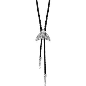 HAQUIL Vintage Moth Bolo Tie Leather Necktie Jewelry Accessories for Men and Women