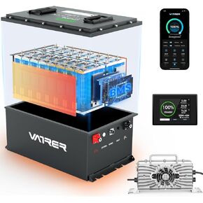 36V 105ah LifePo4 Golf Cart Battery ، Smart 200A BMS مدمج ، مع شاشة تعمل باللمس وتطبيق الهاتف المحمول ، أكثر
