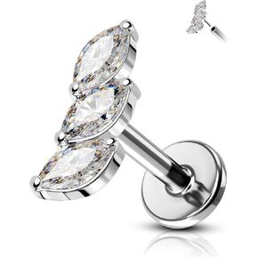 Cocharm Surgical Steel 16g Tragus tragus helix percing Jewelry Leaf Leaf Plat