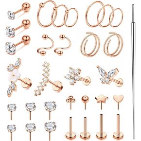 Milacolato hypoallergenic arics arocrings stud stud for women 16-20g Stragical Stragus Tragus arocrings in tash tuds plan arcl arcl arcors lip labret daith conch helix jewelry jewelry in Saudi Arabia
