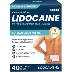 Sumifun 4% Lidocaine Patches Maximum Strength - 30 Count Pain Relief Patches for Back, Shoulder, Elbow, Knee, Muscle & Joint - FSA or HSA Store Eligible Items - Topical Analgesic Unscented