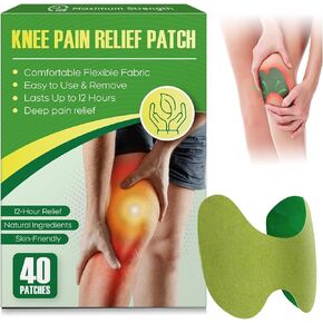 Uposiut 40PCS Knee Patches, Natural Wormwood Extract Patches for Knees, Fast Relief for Knee, Joint and Muscle Pain, 12 Hour Long Lasting Relief-D1