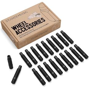 20pcs Black Wheel Stud Conversion - 14x1.25 to 12x1.5, 62mm (2.5 inch) Total Length, 45mm (1.77 inch) Shank Length - Compatible with BMW Vehicles (Ensure Vehicle uses 14x1.25 Bolts) Screw Adapter