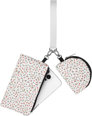 Mini zip حول محفظة معصم المفاتيح - سعة كبيرة مزدوجة حقيبة قابلة للفصل مع سلسلة مفاتيح ، يناسب الهاتف in Saudi Arabia