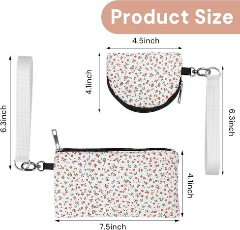 Mini zip حول محفظة معصم المفاتيح - سعة كبيرة مزدوجة حقيبة قابلة للفصل مع سلسلة مفاتيح ، يناسب الهاتف in Saudi Arabia
