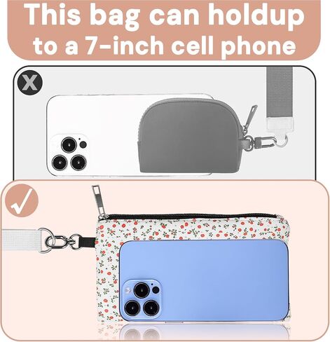 Mini zip حول محفظة معصم المفاتيح - سعة كبيرة مزدوجة حقيبة قابلة للفصل مع سلسلة مفاتيح ، يناسب الهاتف in Saudi Arabia