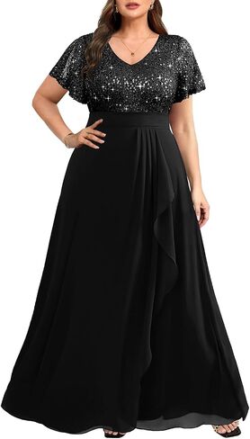 Pinup Fashion Women Plus Size Dressal Dresses - Sequin Devel Doors Guest Prom Prom Long Dress in Kuwait