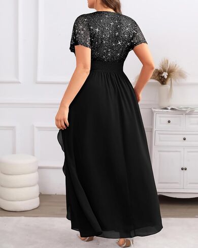 Pinup Fashion Women Plus Size Dressal Dresses - Sequin Devel Doors Guest Prom Prom Long Dress in Kuwait