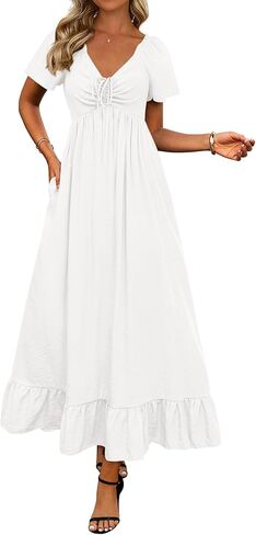 BTFBM Womens Spring Dresses 2025 غير رسمية قصيرة الأكمام الخامسة in Kuwait