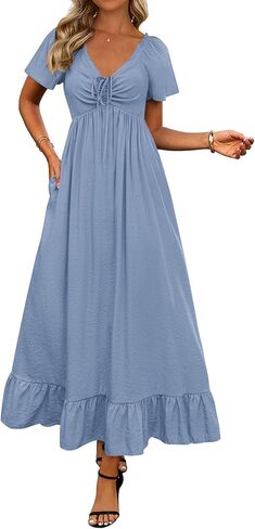 BTFBM Womens Spring Dresses 2025 غير رسمية قصيرة الأكمام الخامسة in Kuwait