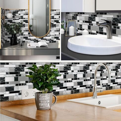 10-Sheet Peel and Stick Backsplash for Kitchen Bathroom, Ist Momoreo 12"x12" 3D Adhesive Wall Tile Sticker Stick on Backsplash, Ocean Green in Kuwait