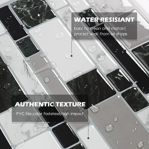 10-Sheet Peel and Stick Backsplash for Kitchen Bathroom, Ist Momoreo 12"x12" 3D Adhesive Wall Tile Sticker Stick on Backsplash, Ocean Green in Kuwait