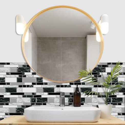 10-Sheet Peel and Stick Backsplash for Kitchen Bathroom, Ist Momoreo 12"x12" 3D Adhesive Wall Tile Sticker Stick on Backsplash, Ocean Green in Kuwait