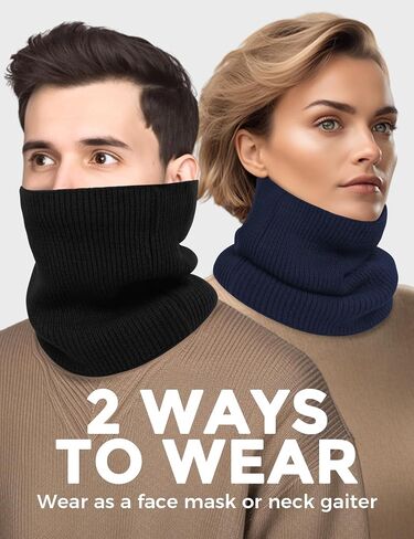 buauty 2 عبوات الرقبة دافئة gaiters للرجال النساء الشتاء الرقبة الأوشحة الصوف الطقس البارد التزلج التزلج التزلج على الوجه قناع الوجه in Kuwait