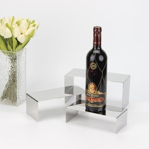 3 قطع من حامل عرض العطور، حامل ذهبي من الفولاذ المقاوم للصدأ، حامل معدني لعرض المجوهرات ورف الحلويات لمتجر البيع بالتجزئة، عرض مستحضرات التجميل على سطح الطاولة، عرض 3.9 بوصة in Kuwait