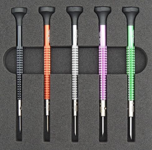 Horotec MSA01.020 (01.020-E) Set of Precision Watchmakers Screwdrivers in Aluminium and Stainless Steel Bits - Swiss Made, Red in Saudi Arabia
