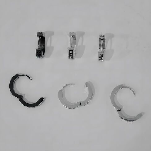 Earrings for Men Stainless Steel Small Hoop Earrings Lightweight Hypoallergenic Earrings Set for Men 2/3/8 Pairs in Saudi Arabia