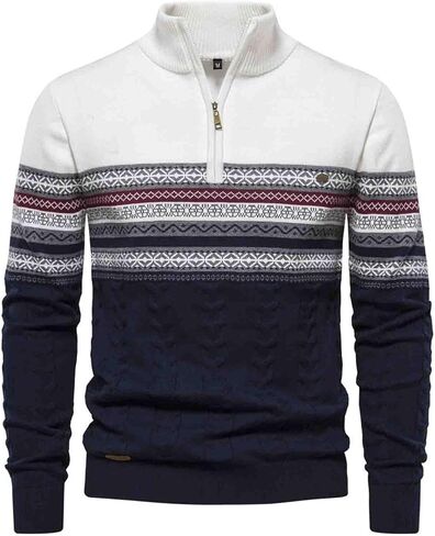 خريف وشتاء سترة رجال ذوي الياقات البيضاء ، نصف سحاب متبكى Quarter Zip Pullover الرجال in Kuwait