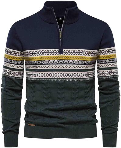 خريف وشتاء سترة رجال ذوي الياقات البيضاء ، نصف سحاب متبكى Quarter Zip Pullover الرجال in Kuwait