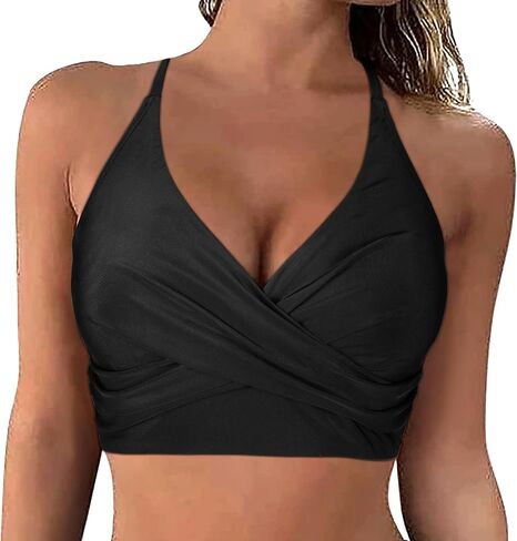 Hilor Women's Push Up Bikini Tops Underwire Swimsuit Top Sexy v Neck Bikini Suit Witing Tops Tops Tops in Kuwait