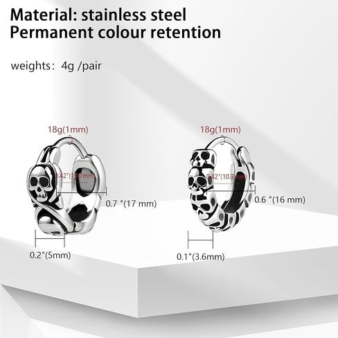 Earrings for Men Stainless Steel Small Hoop Earrings Lightweight Hypoallergenic Earrings Set for Men 2/3/8 Pairs in Saudi Arabia