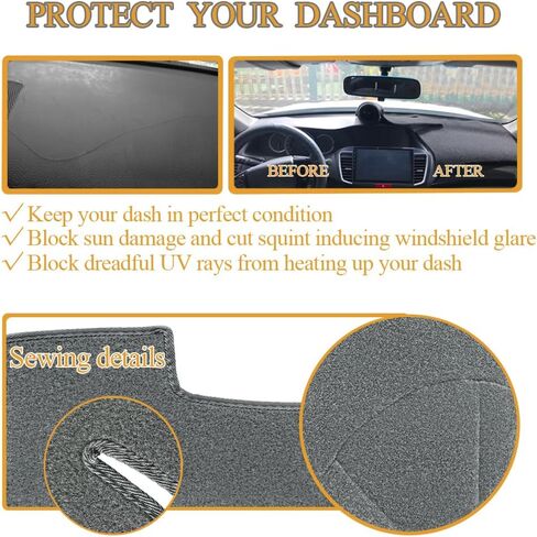 Yiz Dashboard Cover Dash Cover Mat Custom Fit for Ford Super Duty F250 F350 F450 F550 Without Touch Screen J238 (Black) in Kuwait