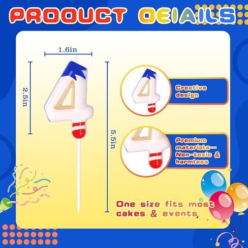 Cartoon Dark Blue Birthday Candle, Number Candles for Cake Topper, Birthday Decoration, Cartoon Party Supplies (Dark Blue, Number 5) in Kuwait
