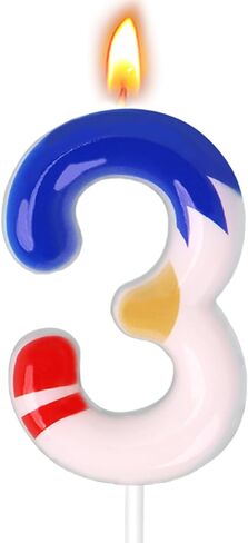 Cartoon Dark Blue Birthday Candle, Number Candles for Cake Topper, Birthday Decoration, Cartoon Party Supplies (Dark Blue, Number 5) in Kuwait