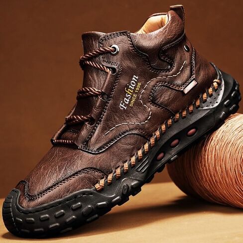 LZDZN Mens Boots Chelsea Shoes High Top Sneakers for Men Shoe Men's Black Brown Yellow Size Casual Man Fashion Sneaker in Saudi Arabia