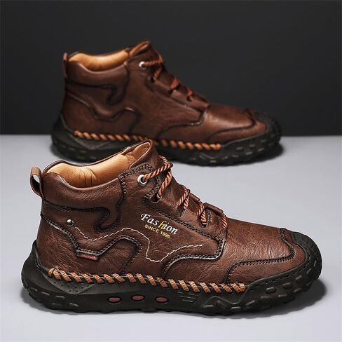 LZDZN Mens Boots Chelsea Shoes High Top Sneakers for Men Shoe Men's Black Brown Yellow Size Casual Man Fashion Sneaker in Saudi Arabia