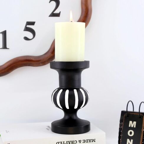 Large Candle Holders for Pillar Candles -pillar candle holder- wood candle holders,rustic candle stand - 3 Piece Set farmhouse candle holders. in Saudi Arabia