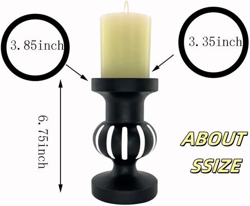 Large Candle Holders for Pillar Candles -pillar candle holder- wood candle holders,rustic candle stand - 3 Piece Set farmhouse candle holders. in Saudi Arabia