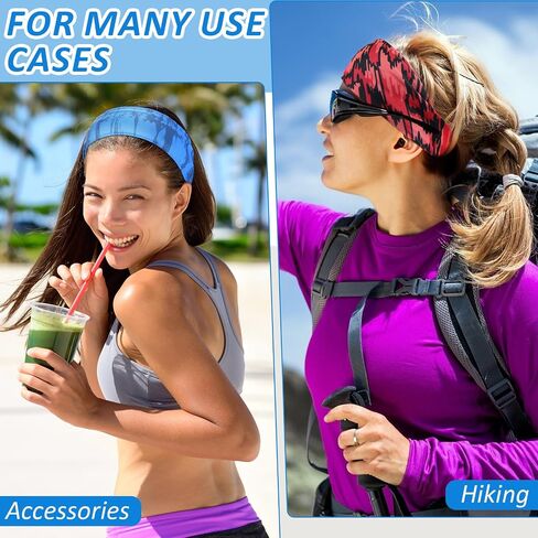 24 Pcs Sports Headbands for Men Workout Sweatbands for Women Stretchy Non Slip Hairband Moisture Wicking Running Headband for Running Hiking Cycling Yoga Exercise in Saudi Arabia
