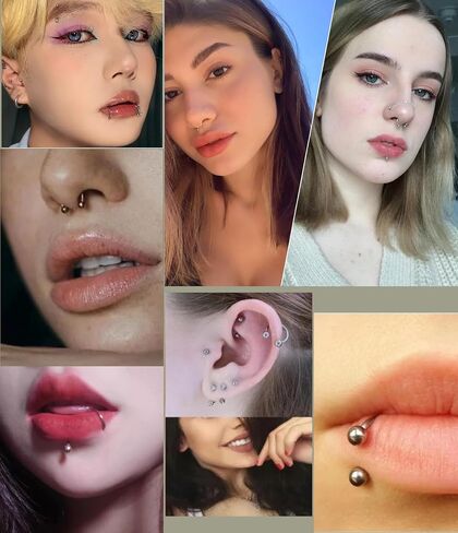40pcs 16g روات الشفاه المجوهرات الفولاذية الجراحية Labret Monroe Barbell Daith Tragus Helix ثقب الحاجز خاتم الحواجب مجوهرات الجسم للنساء الرجال in Kuwait