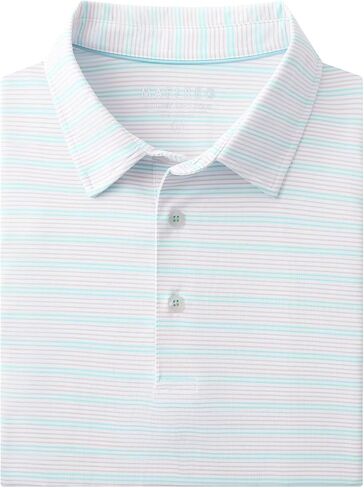 M MAELREG Mens Golf Shirts Dry Fit Moisture Wicking Performance Sports Short Sleeve Striped Collared Polo Shirts for Men in Saudi Arabia