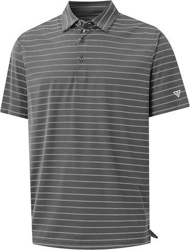 M MAELREG Mens Striped Golf Shirts Short Sleeve Silk-Like Touch Water-Resistant Breathable Soft Collared Polo Shirts for Men in Saudi Arabia