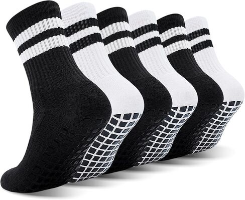 ELUTONG Youth Grip Soccer Socks Kids Grips Athletic Sports Crew Sock for Baseball Football Basketball Boys Girls 6 Pack in Saudi Arabia