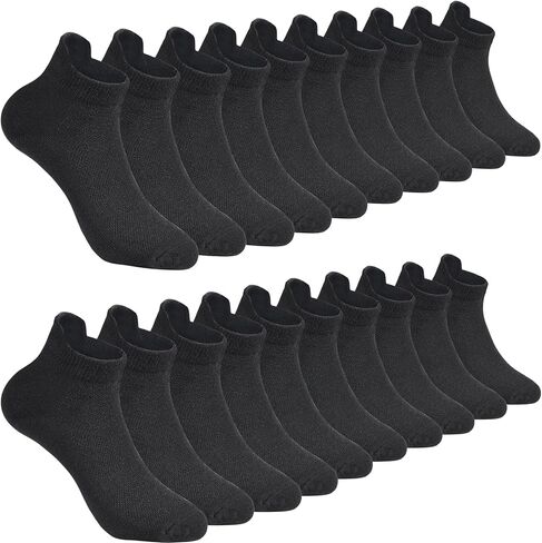 20 Pairs Ankle Athletic Running Socks Low Cut Sports Tab Socks for Boys and Girls in Saudi Arabia