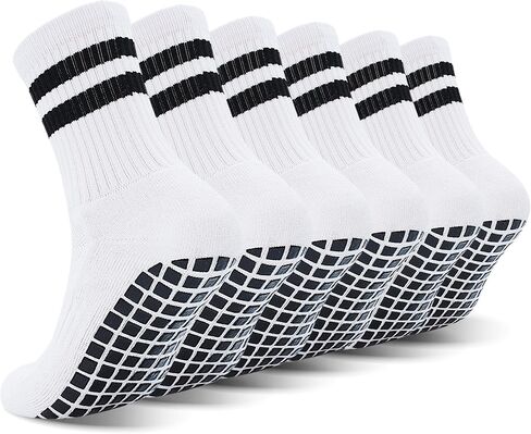 ELUTONG Youth Grip Soccer Socks Kids Grips Athletic Sports Crew Sock for Baseball Football Basketball Boys Girls 6 Pack in Saudi Arabia